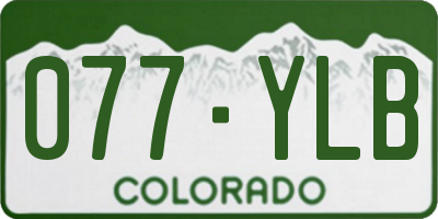 CO license plate 077YLB