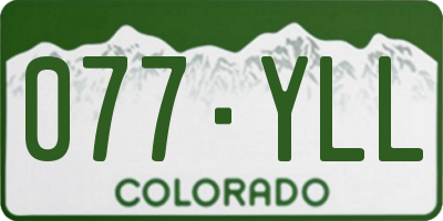 CO license plate 077YLL