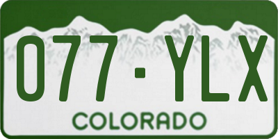 CO license plate 077YLX