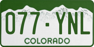 CO license plate 077YNL