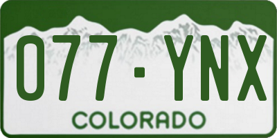 CO license plate 077YNX