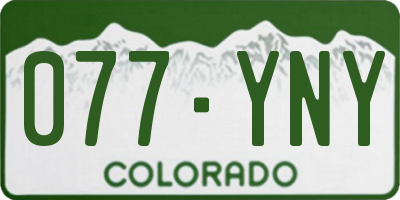 CO license plate 077YNY