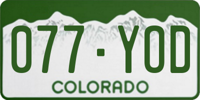 CO license plate 077YOD