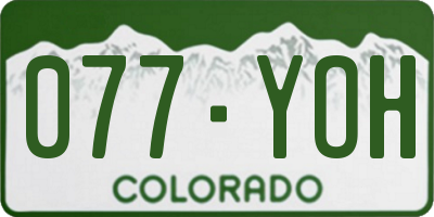 CO license plate 077YOH