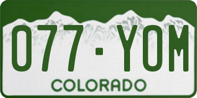 CO license plate 077YOM