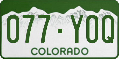 CO license plate 077YOQ