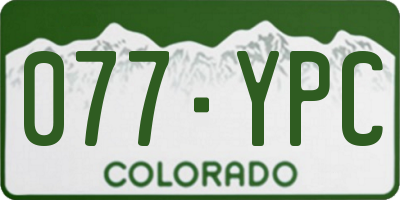 CO license plate 077YPC