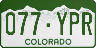 CO license plate 077YPR