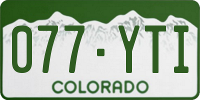 CO license plate 077YTI