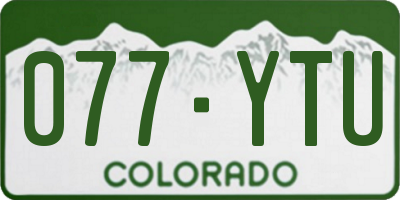 CO license plate 077YTU