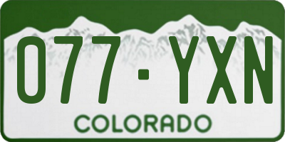 CO license plate 077YXN