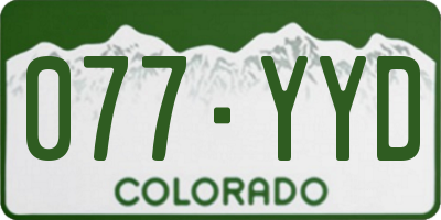 CO license plate 077YYD