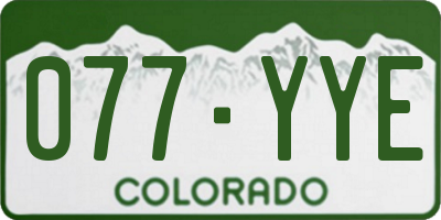 CO license plate 077YYE