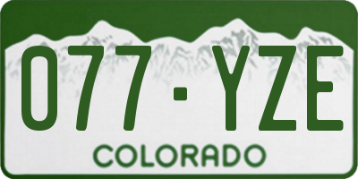 CO license plate 077YZE