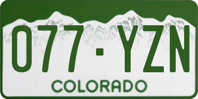 CO license plate 077YZN