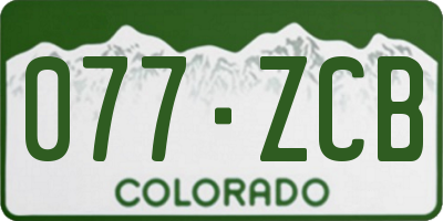 CO license plate 077ZCB