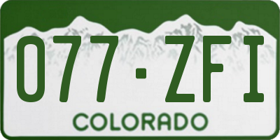 CO license plate 077ZFI
