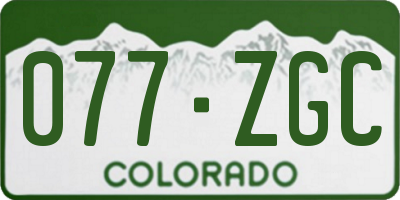 CO license plate 077ZGC