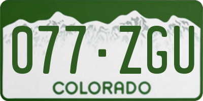CO license plate 077ZGU