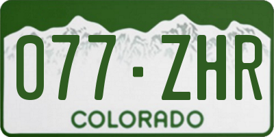 CO license plate 077ZHR