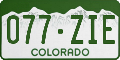 CO license plate 077ZIE