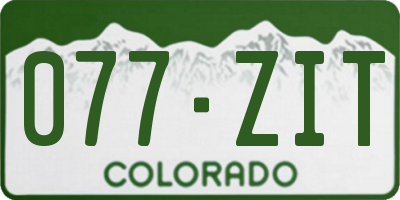 CO license plate 077ZIT