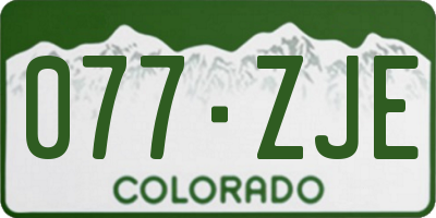 CO license plate 077ZJE