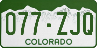 CO license plate 077ZJQ