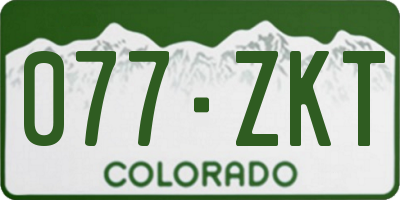 CO license plate 077ZKT