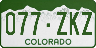 CO license plate 077ZKZ