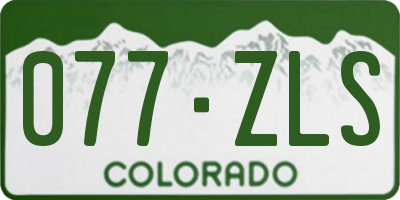 CO license plate 077ZLS
