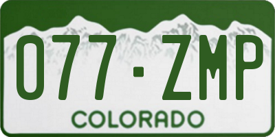CO license plate 077ZMP
