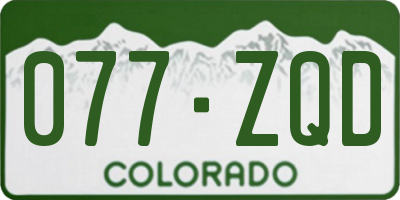 CO license plate 077ZQD