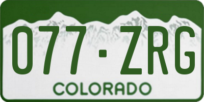 CO license plate 077ZRG