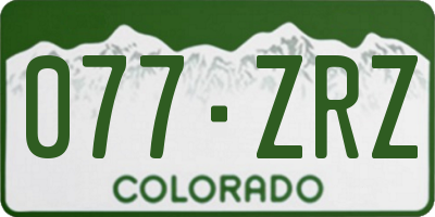 CO license plate 077ZRZ