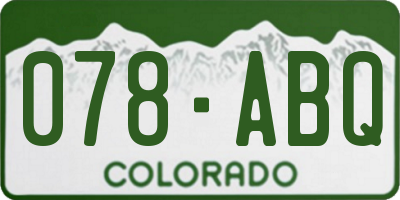 CO license plate 078ABQ