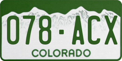 CO license plate 078ACX