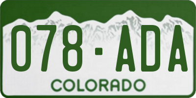 CO license plate 078ADA