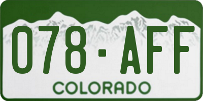 CO license plate 078AFF