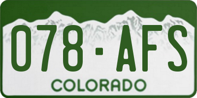 CO license plate 078AFS