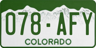 CO license plate 078AFY