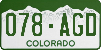 CO license plate 078AGD