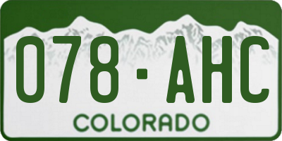 CO license plate 078AHC