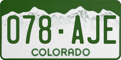 CO license plate 078AJE