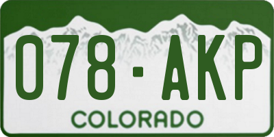 CO license plate 078AKP