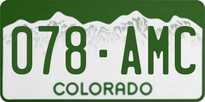 CO license plate 078AMC