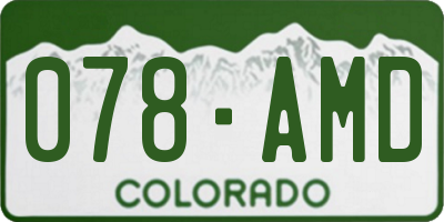 CO license plate 078AMD