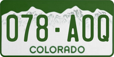 CO license plate 078AOQ