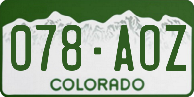 CO license plate 078AOZ
