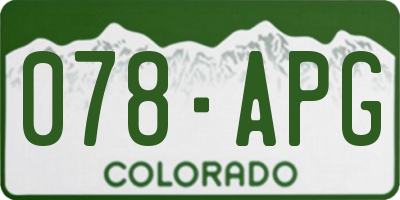 CO license plate 078APG